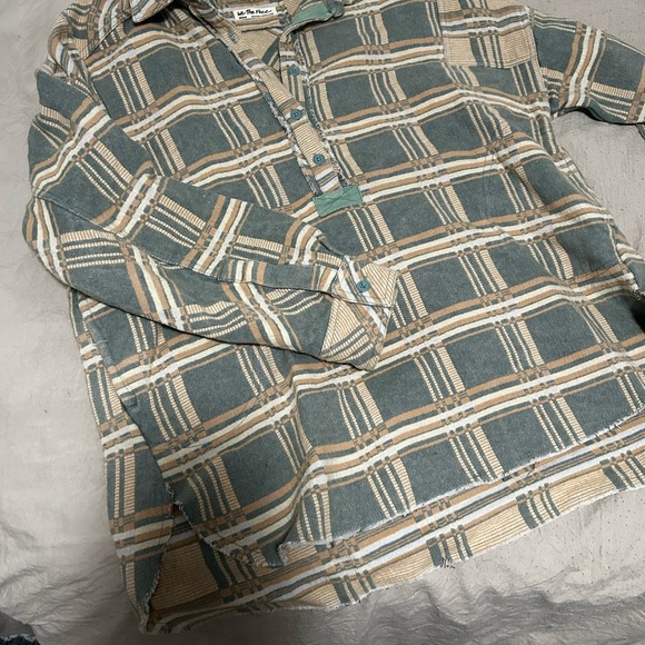 We The Free Green and Tan Plaid Shirt - Picture 1 of 4